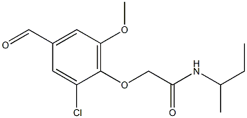 N-(butan-2-yl)-2-(2-chloro-4-formyl-6-methoxyphenoxy)acetamide 结构式