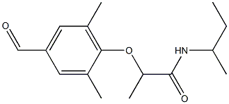 N-(butan-2-yl)-2-(4-formyl-2,6-dimethylphenoxy)propanamide 结构式