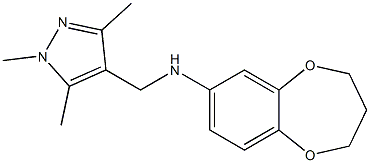 N-[(1,3,5-trimethyl-1H-pyrazol-4-yl)methyl]-3,4-dihydro-2H-1,5-benzodioxepin-7-amine 结构式