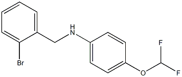 N-[(2-bromophenyl)methyl]-4-(difluoromethoxy)aniline 结构式