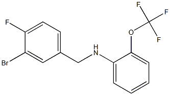 N-[(3-bromo-4-fluorophenyl)methyl]-2-(trifluoromethoxy)aniline 结构式