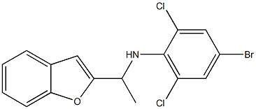 N-[1-(1-benzofuran-2-yl)ethyl]-4-bromo-2,6-dichloroaniline 结构式