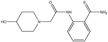 N-[2-(aminocarbonothioyl)phenyl]-2-(4-hydroxypiperidin-1-yl)acetamide 结构式