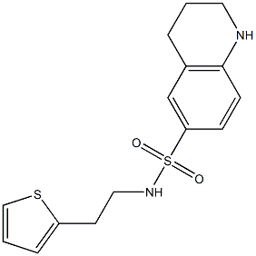 N-[2-(thiophen-2-yl)ethyl]-1,2,3,4-tetrahydroquinoline-6-sulfonamide 结构式