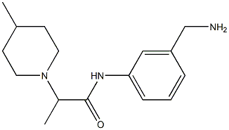 N-[3-(aminomethyl)phenyl]-2-(4-methylpiperidin-1-yl)propanamide 结构式