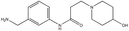 N-[3-(aminomethyl)phenyl]-3-(4-hydroxypiperidin-1-yl)propanamide 结构式