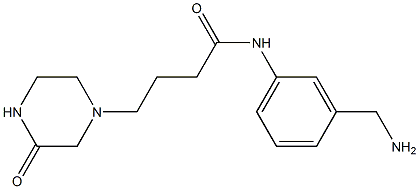 N-[3-(aminomethyl)phenyl]-4-(3-oxopiperazin-1-yl)butanamide 结构式