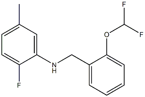 N-{[2-(difluoromethoxy)phenyl]methyl}-2-fluoro-5-methylaniline 结构式