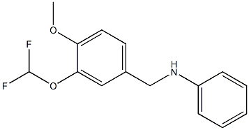 N-{[3-(difluoromethoxy)-4-methoxyphenyl]methyl}aniline 结构式