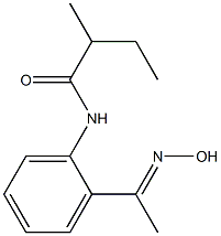 N-{2-[(1E)-N-hydroxyethanimidoyl]phenyl}-2-methylbutanamide 结构式