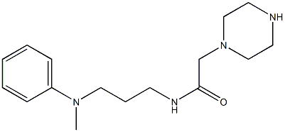 N-{3-[methyl(phenyl)amino]propyl}-2-(piperazin-1-yl)acetamide 结构式