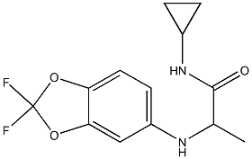 N-cyclopropyl-2-[(2,2-difluoro-2H-1,3-benzodioxol-5-yl)amino]propanamide 结构式