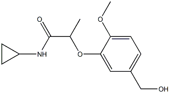 N-cyclopropyl-2-[5-(hydroxymethyl)-2-methoxyphenoxy]propanamide 结构式