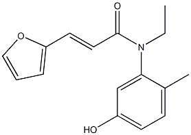 N-ethyl-3-(furan-2-yl)-N-(5-hydroxy-2-methylphenyl)prop-2-enamide 结构式