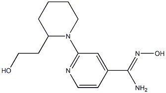 N'-hydroxy-2-[2-(2-hydroxyethyl)piperidin-1-yl]pyridine-4-carboximidamide 结构式