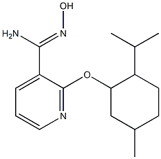 N'-hydroxy-2-{[5-methyl-2-(propan-2-yl)cyclohexyl]oxy}pyridine-3-carboximidamide 结构式