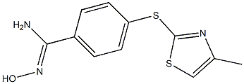 N'-hydroxy-4-[(4-methyl-1,3-thiazol-2-yl)sulfanyl]benzene-1-carboximidamide 结构式