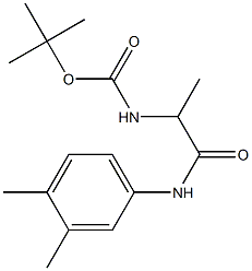 tert-butyl 2-[(3,4-dimethylphenyl)amino]-1-methyl-2-oxoethylcarbamate 结构式