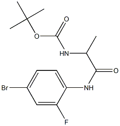 tert-butyl N-{1-[(4-bromo-2-fluorophenyl)carbamoyl]ethyl}carbamate 结构式