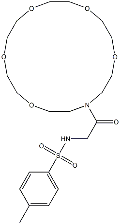 4-methyl-N-[2-oxo-2-(1,4,7,10,13-pentaoxa-16-azacyclooctadec-16-yl)ethyl]benzenesulfonamide 结构式