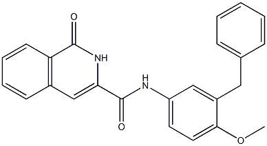 3-Isoquinolinecarboxamide,  1,2-dihydro-N-[4-methoxy-3-(phenylmethyl)phenyl]-1-oxo- 结构式