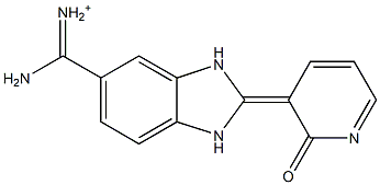 [amino-[(2E)-2-(2-oxopyridin-3-ylidene)-1,3-dihydrobenzoimidazol-5-yl]methylidene]azanium 结构式