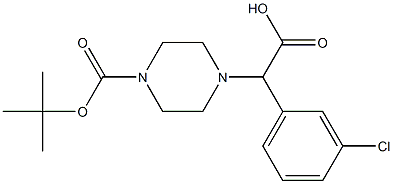 2-(4-(tert-butoxycarbonyl)piperazin-1-yl)-2-(3-chlorophenyl)acetic acid 结构式