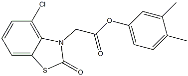 3,4-dimethylphenyl (4-chloro-2-oxo-1,3-benzothiazol-3(2H)-yl)acetate 结构式