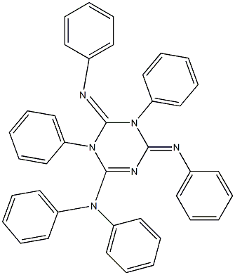 N-(6-(diphenylamino)-1,3-diphenyl-4-(phenylimino)-3,4-dihydro-1,3,5-triazin-2(1H)-ylidene)-N-phenylamine 结构式