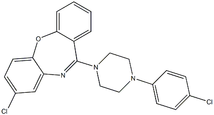 8-chloro-11-[4-(4-chlorophenyl)piperazin-1-yl]dibenzo[b,f][1,4]oxazepine 结构式