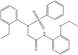 N-(2-ethoxyphenyl)-2-[2-ethyl(phenylsulfonyl)anilino]acetamide 结构式