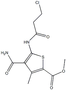 methyl 4-(aminocarbonyl)-5-[(3-chloropropanoyl)amino]-3-methyl-2-thiophenecarboxylate 结构式