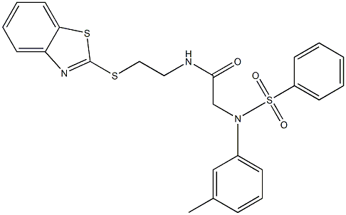 N-[2-(1,3-benzothiazol-2-ylsulfanyl)ethyl]-2-[3-methyl(phenylsulfonyl)anilino]acetamide 结构式