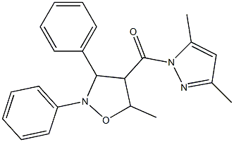 4-[(3,5-dimethyl-1H-pyrazol-1-yl)carbonyl]-5-methyl-2,3-diphenylisoxazolidine 结构式