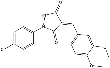 1-(4-chlorophenyl)-4-(3,4-dimethoxybenzylidene)-3,5-pyrazolidinedione 结构式