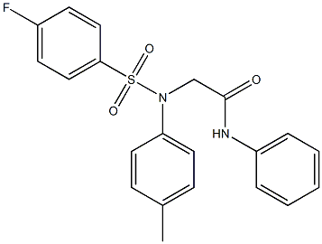 2-[[(4-fluorophenyl)sulfonyl](4-methylphenyl)amino]-N-phenylacetamide 结构式