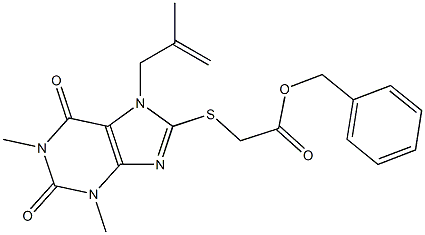 benzyl {[1,3-dimethyl-7-(2-methylprop-2-enyl)-2,6-dioxo-2,3,6,7-tetrahydro-1H-purin-8-yl]thio}acetate 结构式