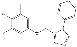 4-chloro-3,5-dimethylphenyl (1-phenyl-1H-tetraazol-5-yl)methyl ether 结构式