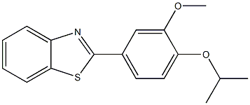 2-(4-isopropoxy-3-methoxyphenyl)-1,3-benzothiazole 结构式