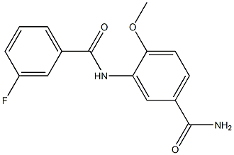 3-[(3-fluorobenzoyl)amino]-4-methoxybenzamide 结构式
