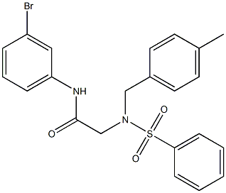 N-(3-bromophenyl)-2-[(4-methylbenzyl)(phenylsulfonyl)amino]acetamide 结构式