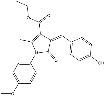 ethyl 4-(4-hydroxybenzylidene)-1-(4-methoxyphenyl)-2-methyl-5-oxo-4,5-dihydro-1H-pyrrole-3-carboxylate 结构式