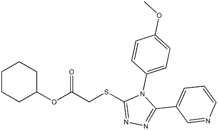 cyclohexyl ({4-[4-(methyloxy)phenyl]-5-pyridin-3-yl-4H-1,2,4-triazol-3-yl}sulfanyl)acetate 结构式