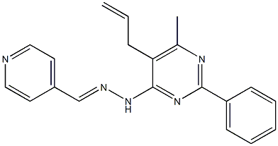 isonicotinaldehyde (5-allyl-6-methyl-2-phenyl-4-pyrimidinyl)hydrazone 结构式