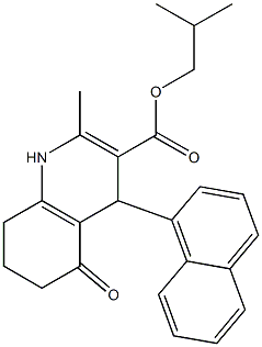 isobutyl 2-methyl-4-(1-naphthyl)-5-oxo-1,4,5,6,7,8-hexahydroquinoline-3-carboxylate 结构式