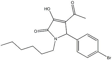 4-acetyl-5-(4-bromophenyl)-1-hexyl-3-hydroxy-1,5-dihydro-2H-pyrrol-2-one 结构式