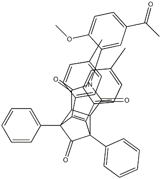 4-(5-acetyl-2-methoxyphenyl)-8,9-bis(4-methylphenyl)-1,7-diphenyl-4-azatricyclo[5.2.1.0~2,6~]dec-8-ene-3,5,10-trione 结构式