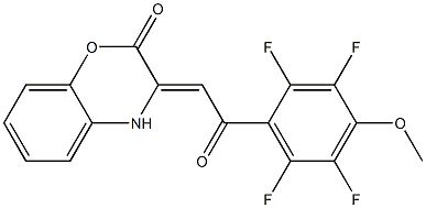 3-[2-oxo-2-(2,3,5,6-tetrafluoro-4-methoxyphenyl)ethylidene]-3,4-dihydro-2H-1,4-benzoxazin-2-one 结构式