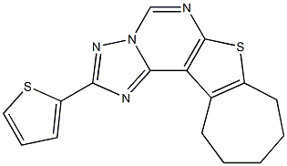 2-(2-thienyl)-9,10,11,12-tetrahydro-8H-cyclohepta[4,5]thieno[3,2-e][1,2,4]triazolo[1,5-c]pyrimidine 结构式