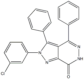 2-(3-chlorophenyl)-3,4-diphenyl-2,6-dihydro-7H-pyrazolo[3,4-d]pyridazin-7-one 结构式